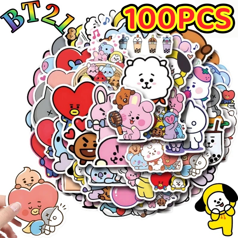 Cookies Pack - 100/200PCS Pegatinas BT21 Chimmy Cooky Koya