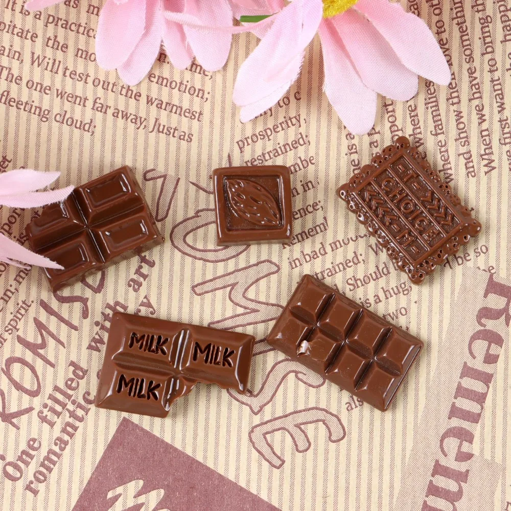 Chocolate Snack - 10 Uds. De resina Kawaii, simulación